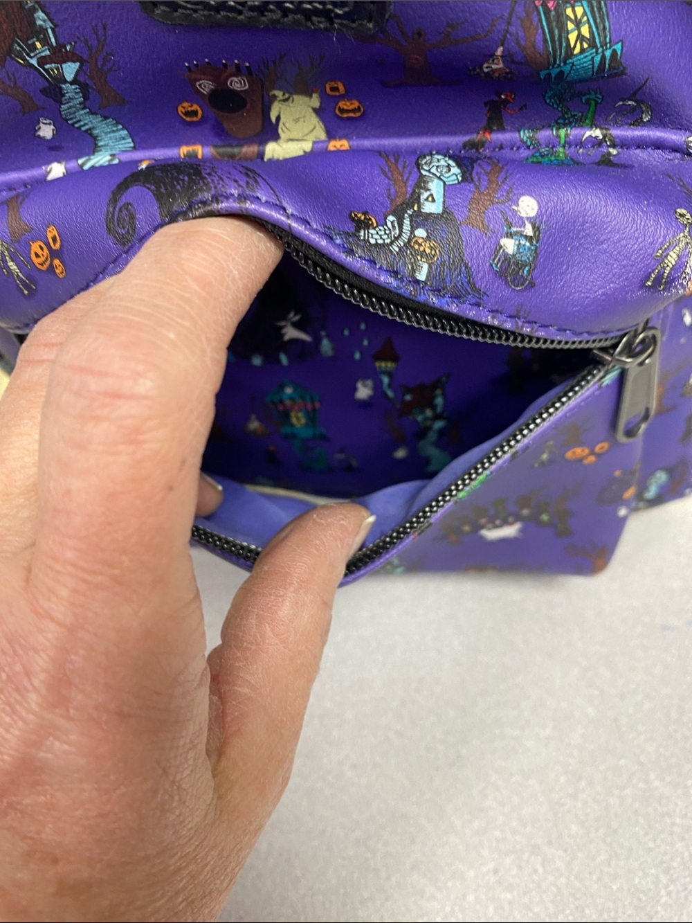 Disney The Nightmare Before Christmas Purple Mini Backpack - Picture 5 of 5